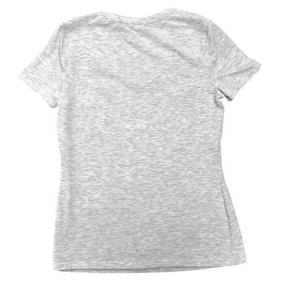 Woolworths Womens Grey Melange Stretch Tee Small V Neck Cotton Blend Sustainable - Picture 9 of 9